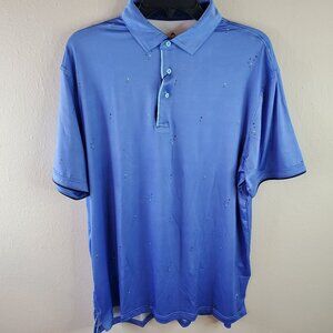 HEAD Golf Mens Blue Printed John Wave Runner Polo